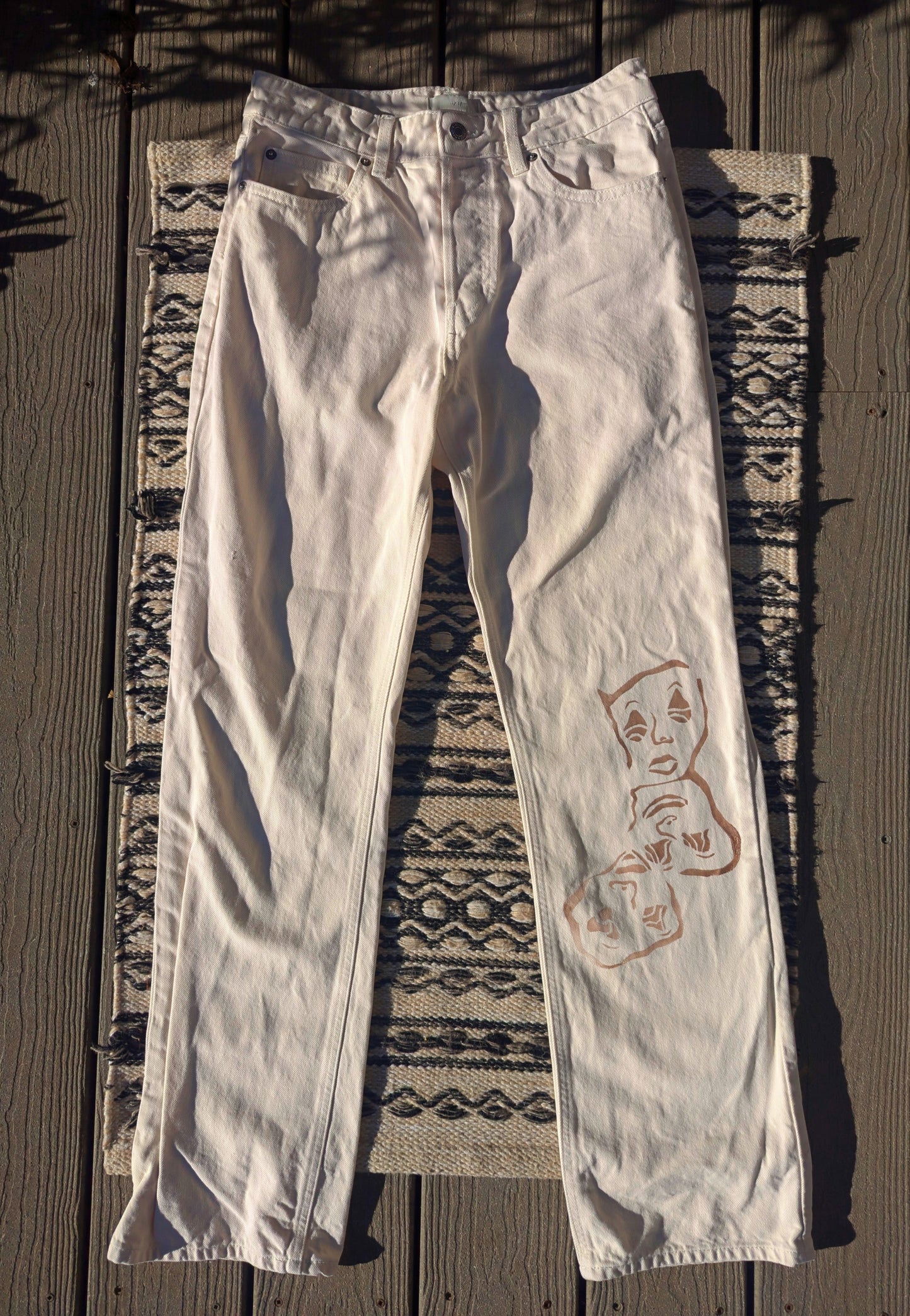 Faces White With Neutrals Pants - Size 6