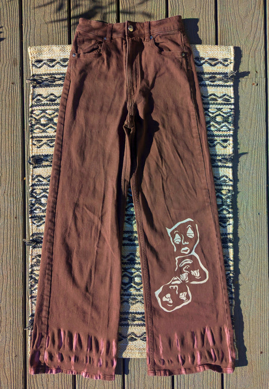 Faces Tinted Maroon Flare Pants - Size 4